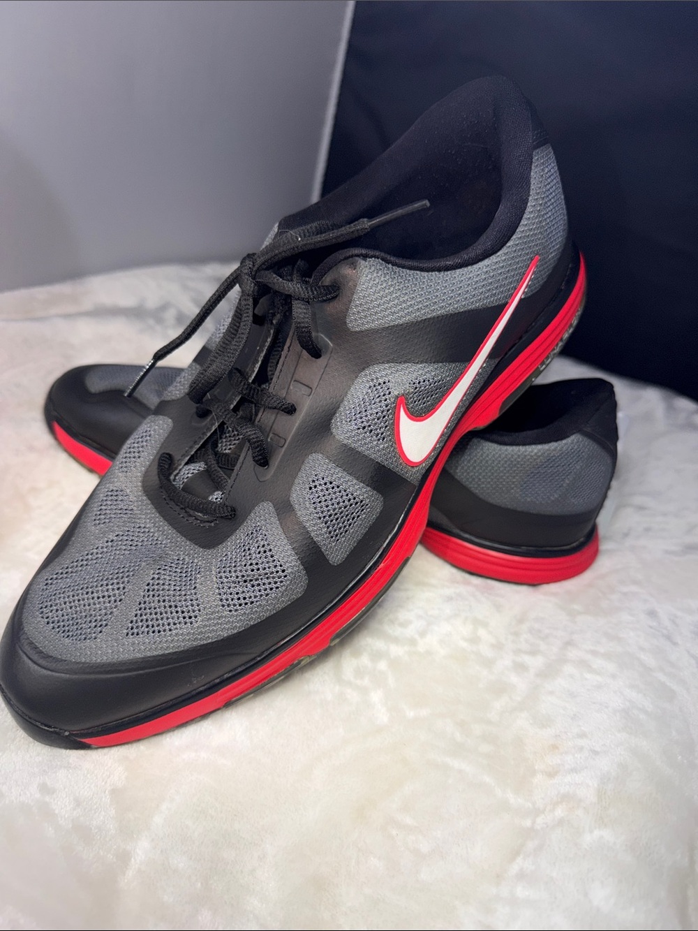 Nike Lunar Ascend Spikeless Golf Shoes Men’s 11 Gray Black Red